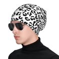 Beanie for Men and Women, black Leopard fashion Soft Winter Hat Beanies