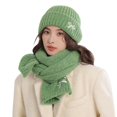 thumbnail image 1 of Beanie for Women Fleece Womens Scarves Set Winter Fashion Must Have Beanies Wool Green Scarf, 1 of 4