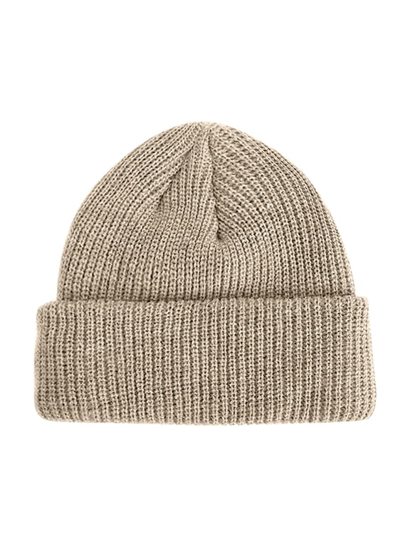 Beanie for Women Men Helii Casual Pure Color Soft Knitted Beanie Warm Winter Cuffed Cap Stretchy Comfortable Daily Cold Weather Going Out Wear