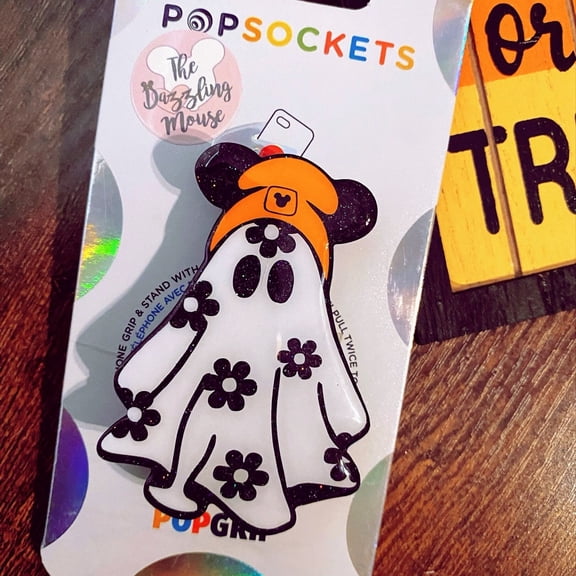 Beanie hat ghost mouse Halloween phone grip