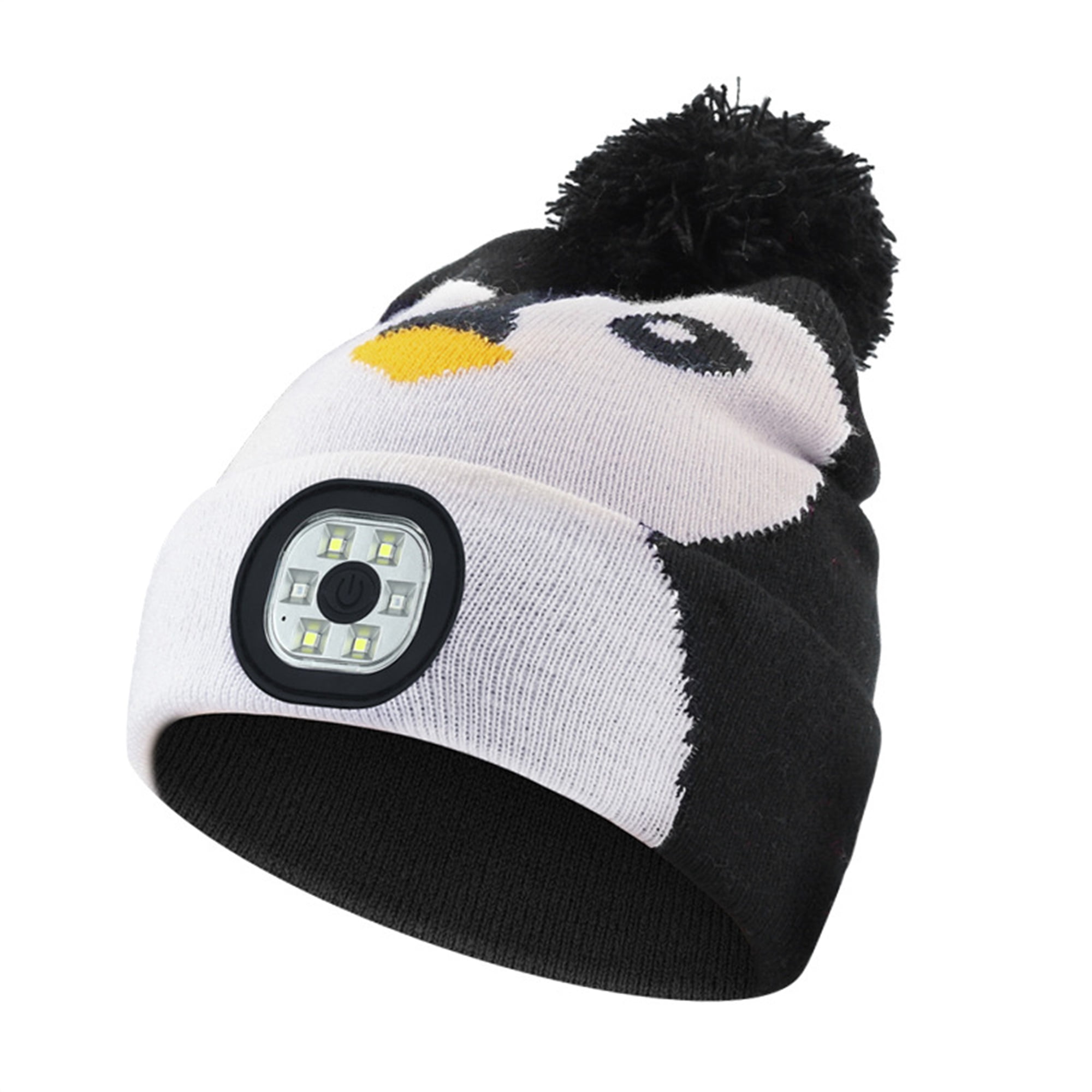 Beanie with Light for Kids, Boys Girls Beanie Warm Hat with Light LED USB Rechargeable Headlight Winter Knit Hat