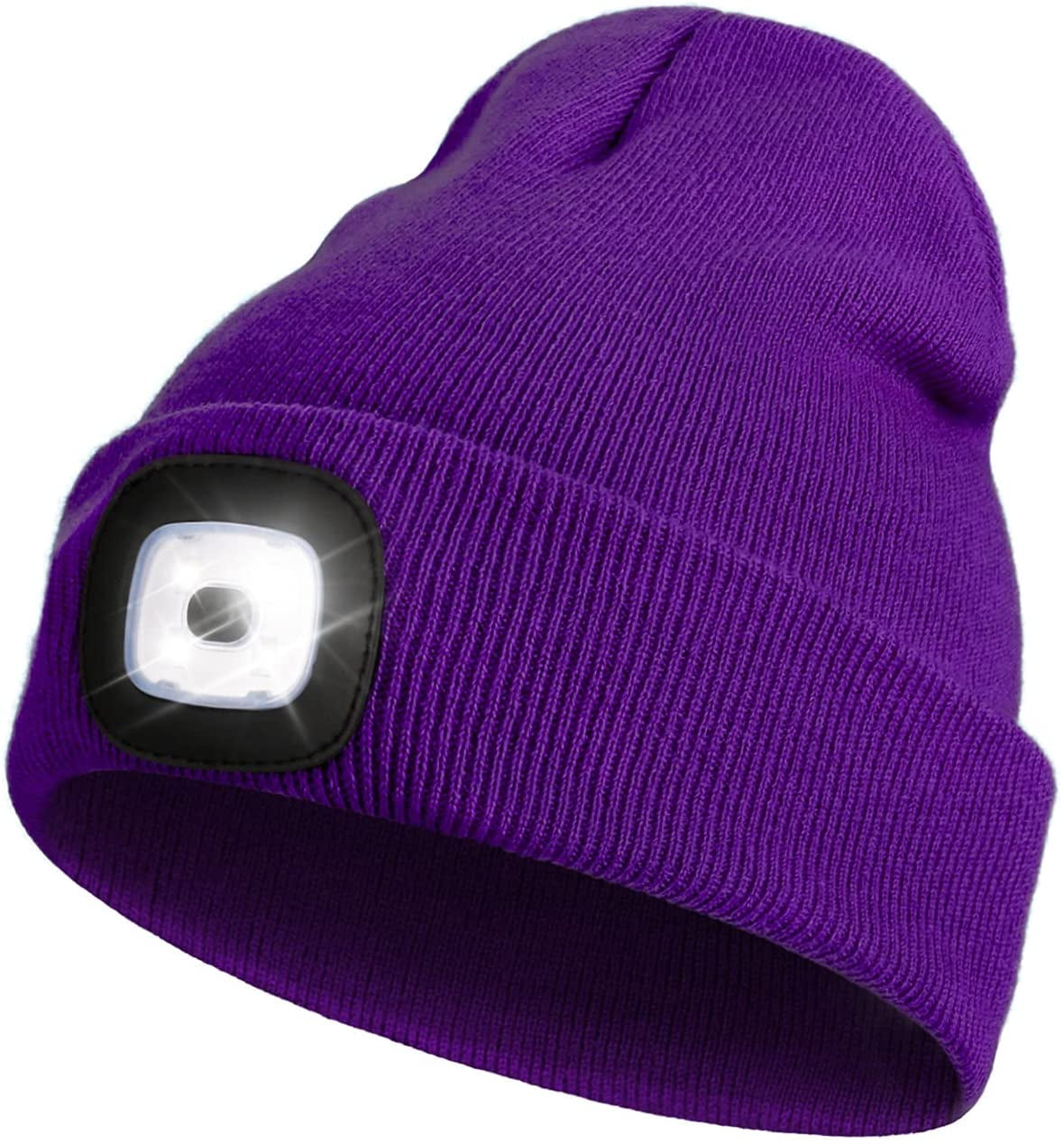 Beanie with Light for Kids, USB Rechargeable Hands Free LED Headlamp