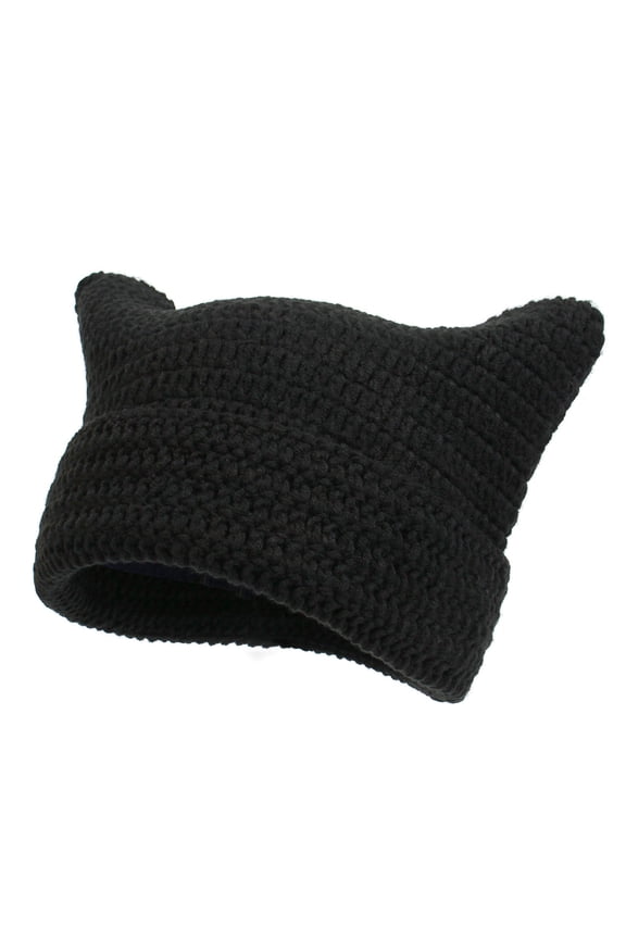 Beanies Cat Beanie Y2k Beanie Goth Knit Hat Grunge Crochet Hats for Women Cat Ear Goth Emo Alt y2k Accessories
