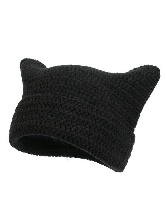 Beanies Cat Beanie Y2k Beanie Goth Knit Hat Grunge Crochet Hats for Women Cat Ear Goth Emo Alt y2k Accessories