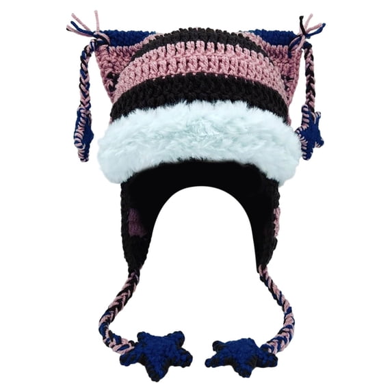 Beanies Cat Beanie Y2k Beanie Goth Knit Hat Grunge Crochet Hats for Women y2k Accessories,One Size