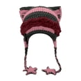 thumbnail image 1 of Beanies Cat Beanie Y2k Beanie Goth Knit Hat Grunge Crochet Hats for Women y2k Accessories,One Size, 1 of 4