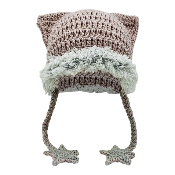 Beanies Cat Beanie Y2k Beanie Goth Knit Hat Grunge Crochet Hats for Women y2k Accessories,One Size