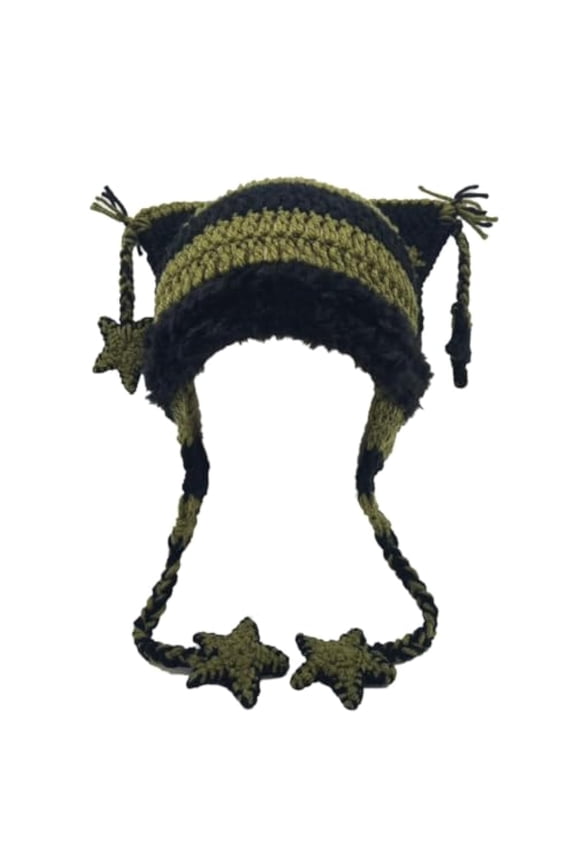 Beanies Cat Beanie Y2k Beanie Goth Knit Hat Grunge Crochet Hats for Women y2k Accessories