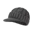thumbnail image 1 of Beanies Hats Men, Audhol Men Winter Knit Visor Cuff Beanie Fleece Lined Warm Ski Cap Mens Beanie Hat Dark Gray One Size, 1 of 2