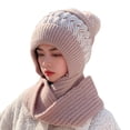 thumbnail image 1 of Beanies Hats Men, Baberdicy Women Winter Slouchy Knit Warm Hats Wool Cap Scarf Integrated Pullover Cap Cute Parent Child Knitted Hat Beanie, 1 of 6