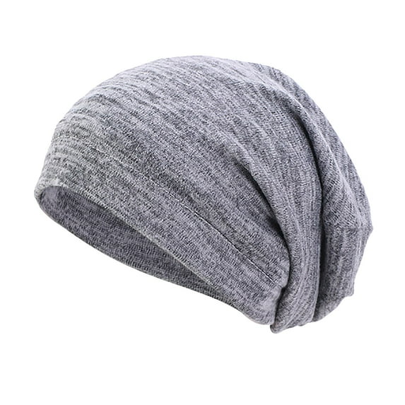 Beanies Hats Men, Yigetop Women Soft Slouchy Beanie Cap Lightweight Hipster Hat Summer Breathable Faux Sleeping Cap Thin Chemo Cap Skull Caps for Men Dark Gray One Size