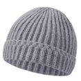 thumbnail image 1 of Beanies Hats for Boys Girls Size 0-1 Infants Toddlers Cute Solid Color Chunky Knitted Thermal Warm Skull Cap, 1 of 2