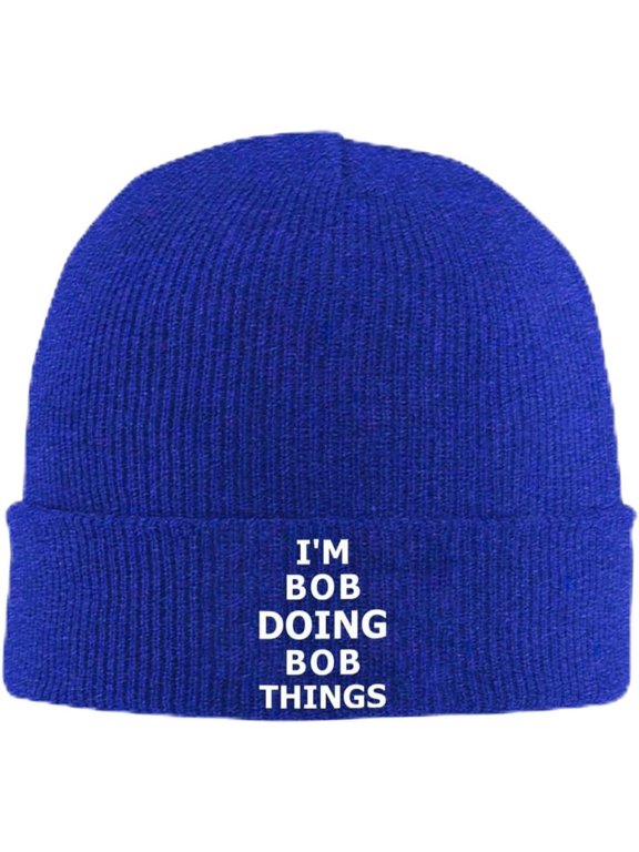 Beanies,I'm Bob Doing Bob Things - Funny Gifts Beanie Hat Women Men Knit Skull Cap Winter Knitted Hat Slouchy Hat Black