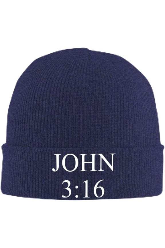 Beanies,John 3:16 Believer Beanie Hat for Women Men Knit Skull Cap Winter Hat Knitted Hat Slouchy Hat Black