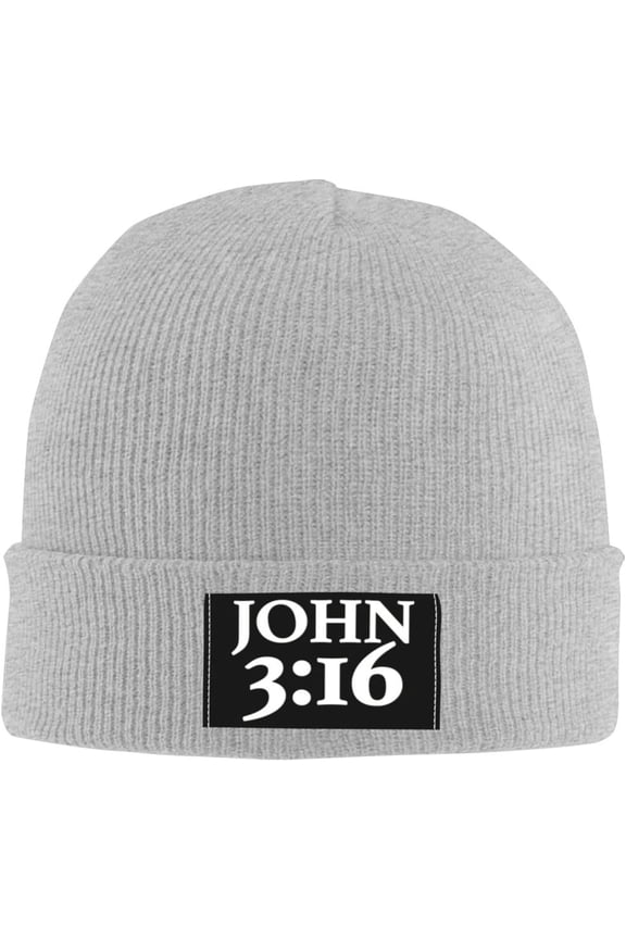 Beanies,John 3:16 Believer, Christian, Jesus, Faith Beanie Hat Women Men Knit Skull Cap Knitted Hat Slouchy Hat Black