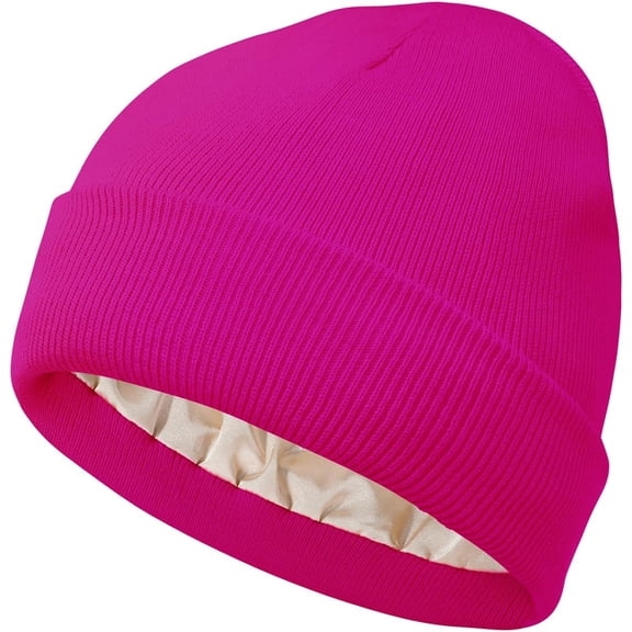 Beanies Women Satin Lined Beanie Men Knit Silk Lined Winter Gift Hats Cuffed Skiing Beanie Hats