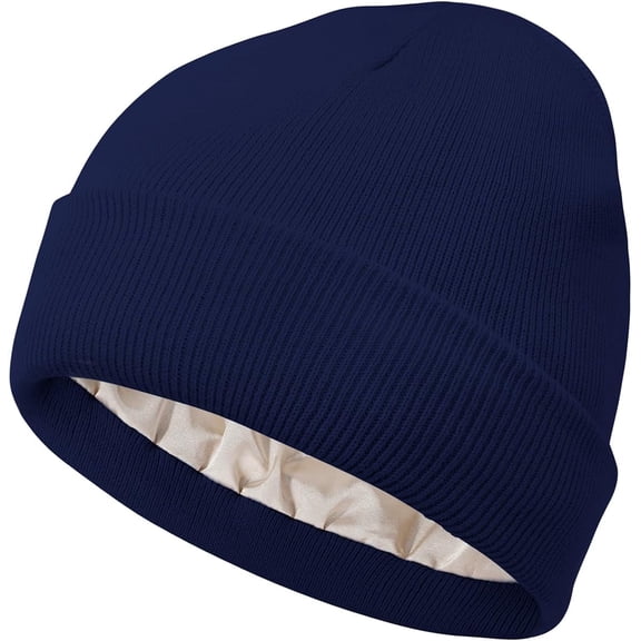 Beanies Women Satin Lined Beanie Men Knit Silk Lined Winter Gift Hats Cuffed Skiing Beanie Hats