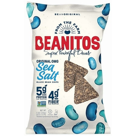 Beanitos Black Bean Chips Original OMG Sea Salt 5 oz Pack of 2