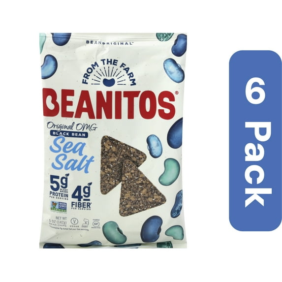 Beanitos Black Bean Sea Salt Chips 5 oz (Pack Of 6)