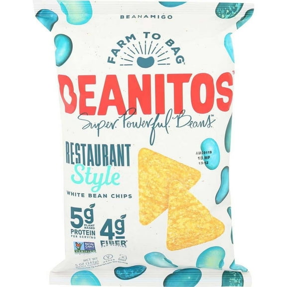 Beanitos White Bean Chips Gluten Free Restaurant Style 5 oz Pack of 3