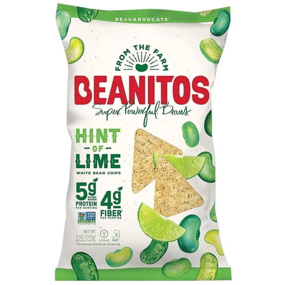 Beanitos White Bean Chips Hint of Lime 5 oz Pack of 2