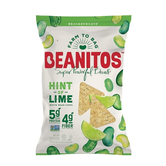 Beanitos White Bean Chips Hint of Lime 5 oz Pack of 4