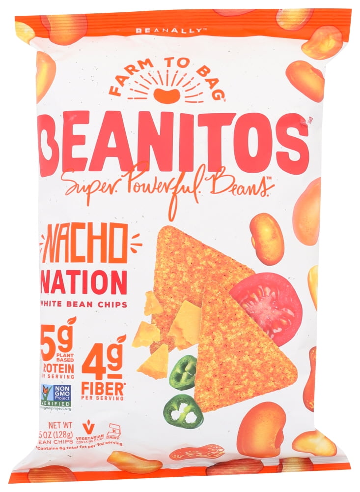 Beanitos White Bean Nacho Cheese Chips with Sea Salt 4.5 Oz Walmart