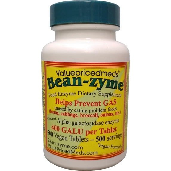 Beano- Bean-zyme 500ct Gas Relief & Prevention is generic Beano Extra Strength for less $ than Beano