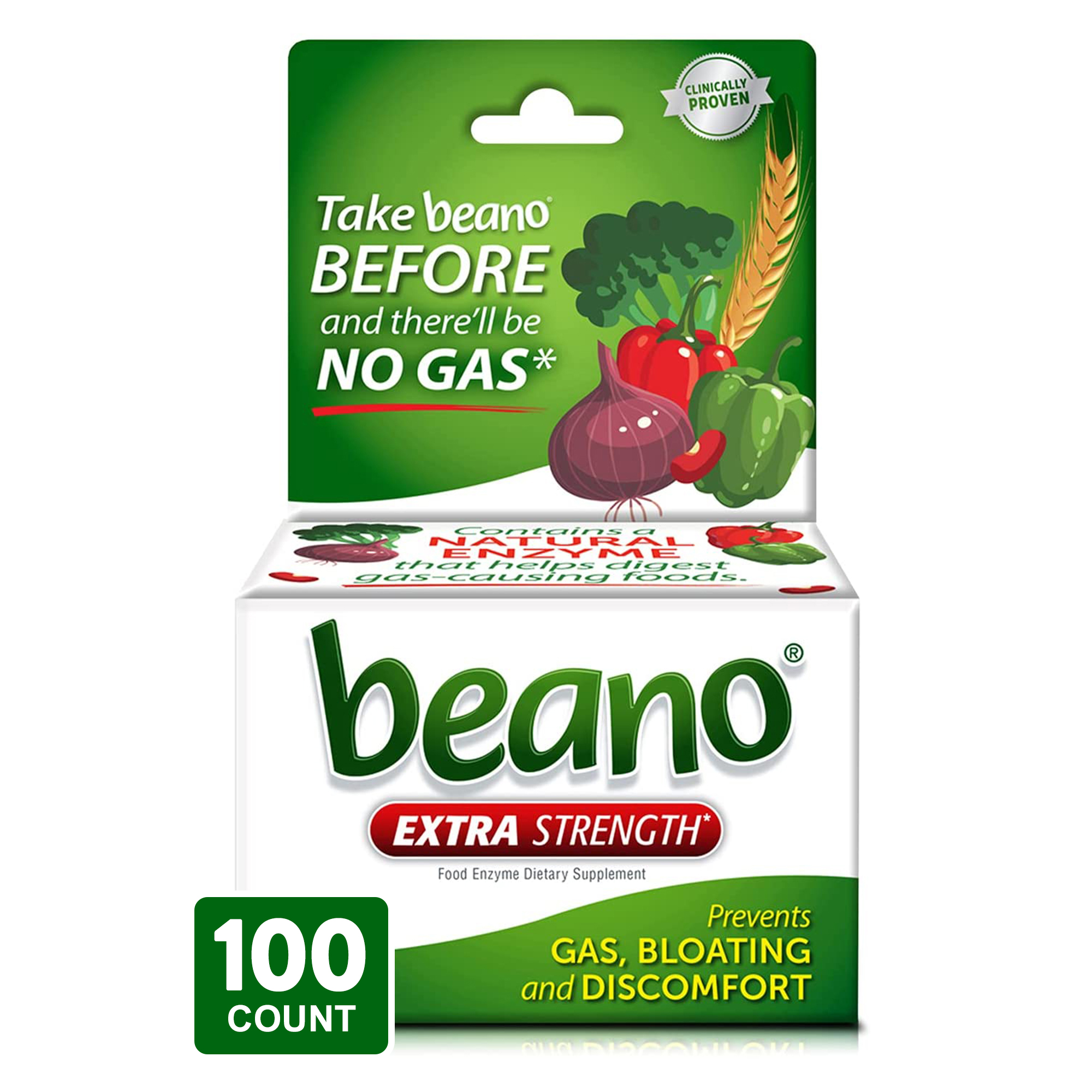 Beano　Prevention　Enzyme　Count　Extra　Strength,　Gas　Digestive　Supplement,　100
