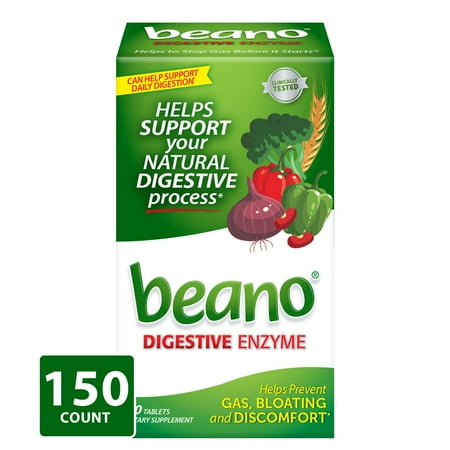 Beano Digestive Enzyme, Gas Prevention & Digestive Enzyme Supplement, 150 Count