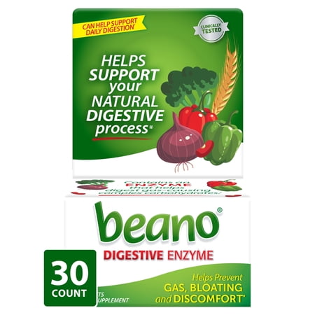 Beano Gas Prevention and Digestive Enzyme Supplement, 30 CT (Pack - 1)