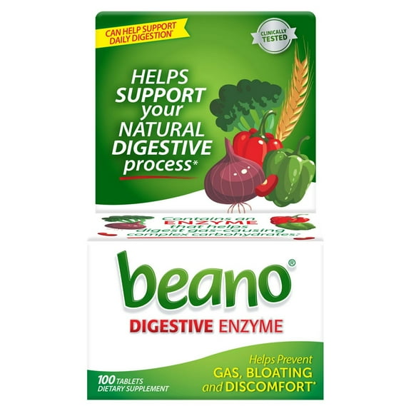 Beano Food Enzyme Dietary Supplement, 100 ea (Pack of 2)