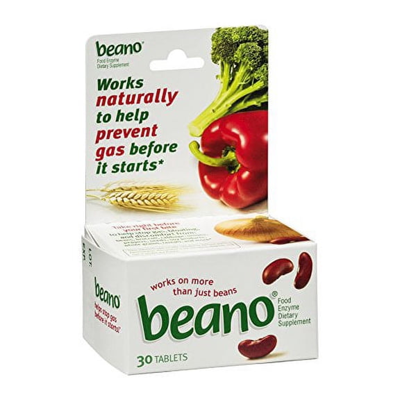 Beano Tablets- Take Beano To Help Digest Gas Causing Foods-30 Tabs