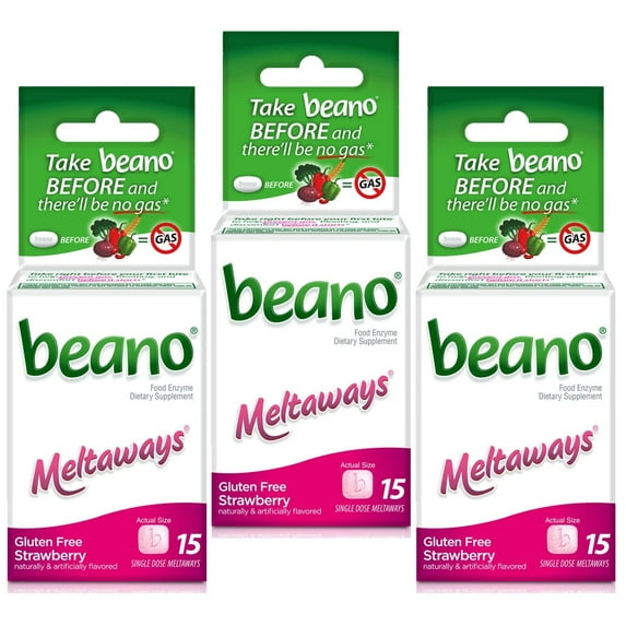 Beano Meltaways Strawberry 15 ea (Pack of 3)