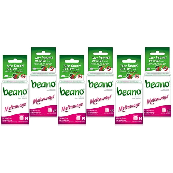 Beano Meltaways Strawberry 15 ea (Pack of 6)