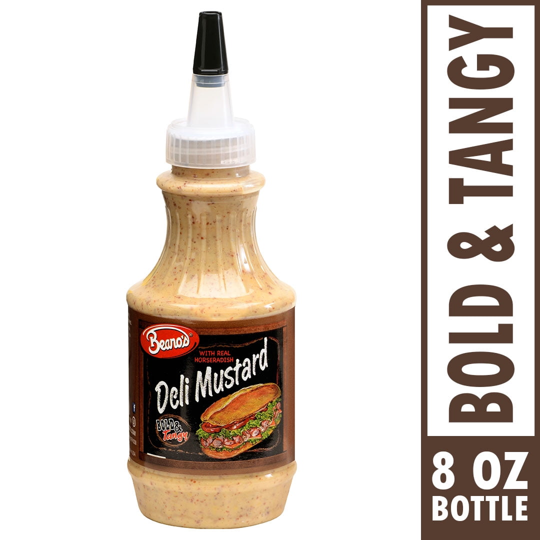 Beano's Gluten Free Whole Grain Bold and Tangy Deli Mustard, 8 oz. Bottle, 12 per Case