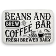 thumbnail image 1 of Beans and Brew Coffee Bar Fresh Brewed Daily Coffee Kitchen Rug Coffee Rug Door Mats Bath Rugs Welcome Non Slip for Floor Bedroom Living Room Home Decor Coffee Bar Decor Gift 18x30 Inch, 1 of 4