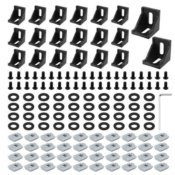 Beaquicy 20 Set Aluminum Extrusion Profile Connector Includes 3540 Corner BracketWrench M8 T-Slot Sliding Nuts and Hex Screw Bolt