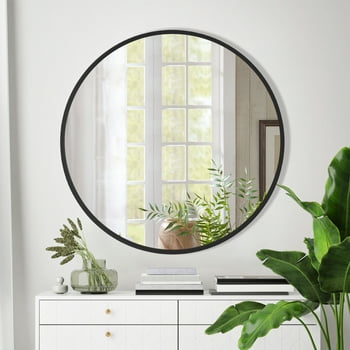 Beaquicy 20 inch Circle Mirror for Bathroom Metal Frame Wall Decor Mirror
