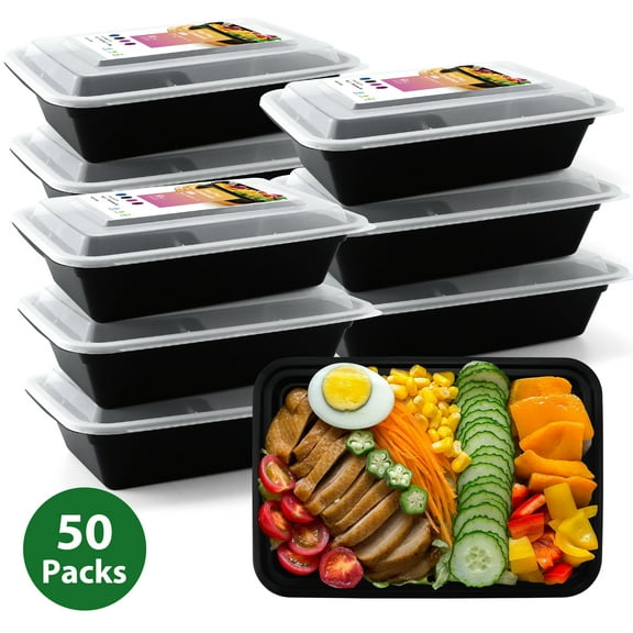 Beaquicy Meal Prep Food Containers, Set of 50, BPA-Free, Freezer and Dishwasher Safe