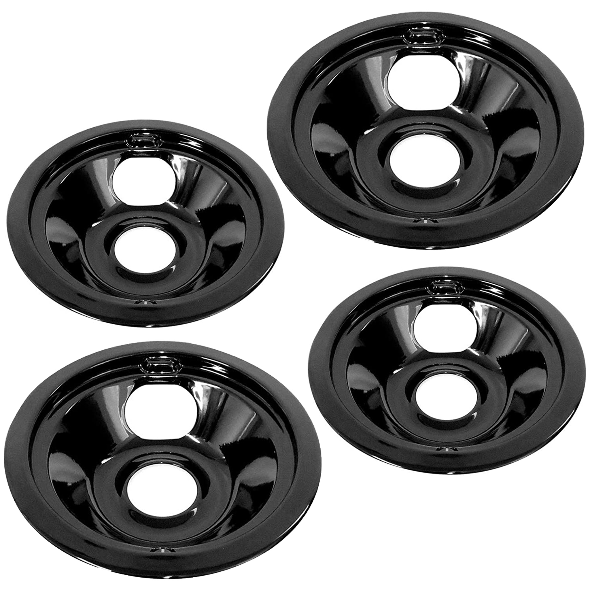 Range Kleen P119204XN Black Porcelain Drip Pans, Style B, Multipack
