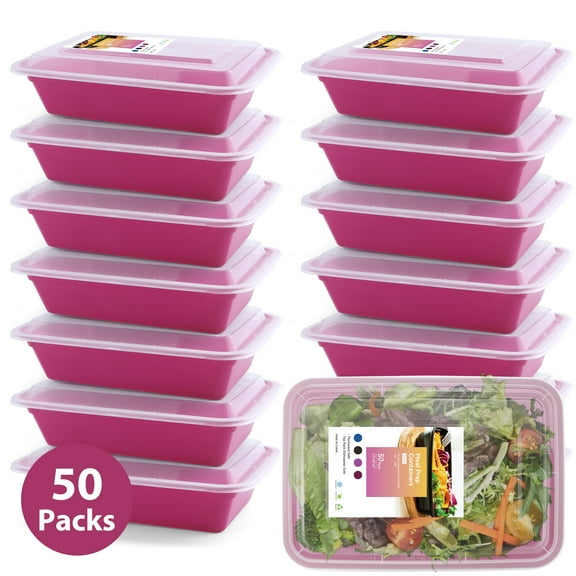 Beaquicy 50 Packs Meal Prep Containers, 38OZ Prep Food Containers,Dishwasher and Freezer Safe and BPA Free