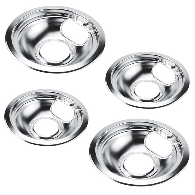 Beaquicy Stove Top Drip Pans WB31T10011/WB31T10010 Chrome Set for