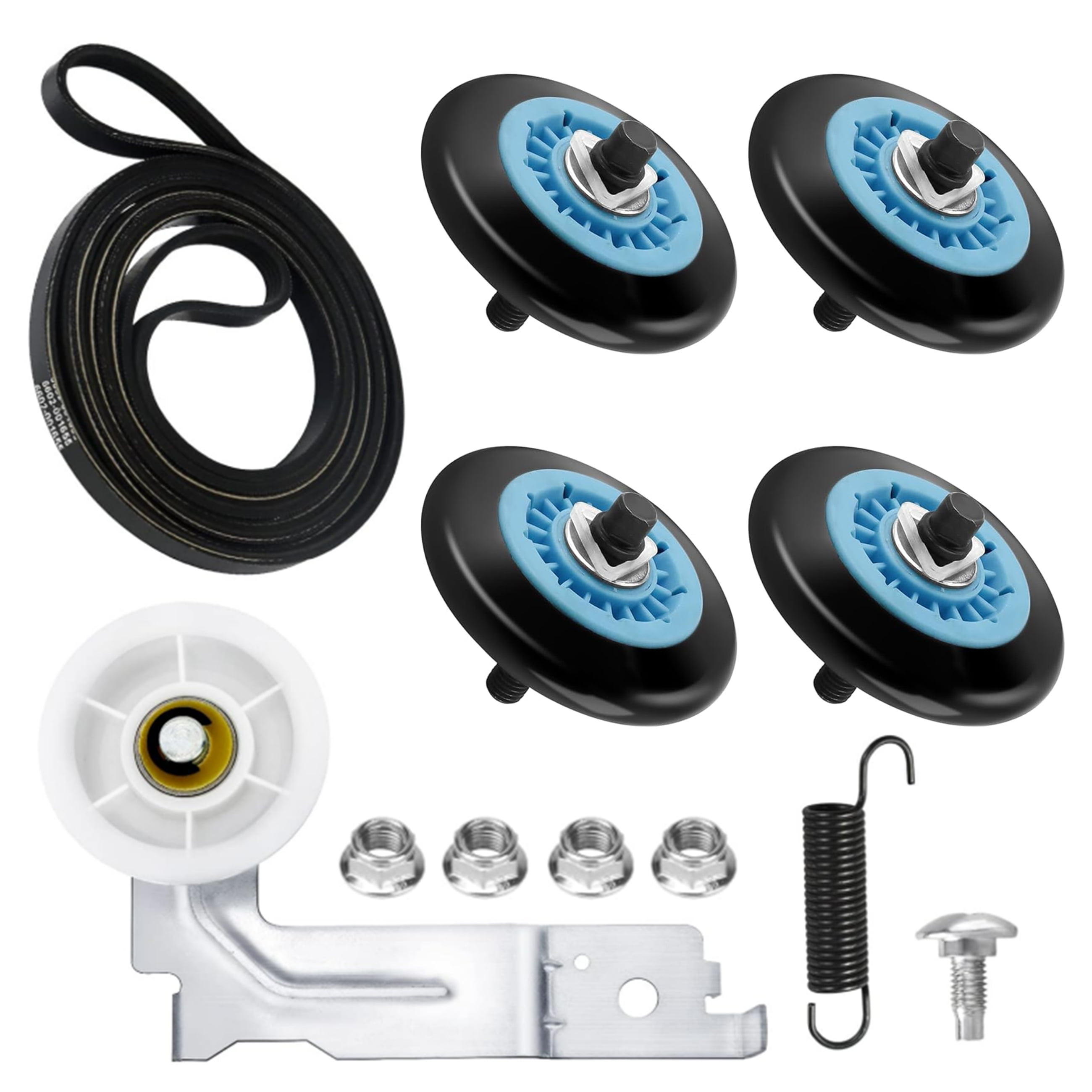Beaquicy Upgraded Drum Roller Bearing Dryer Repair Kit DC97-16782A 6602-00165 Belt DC93-00634A Idler Pulley