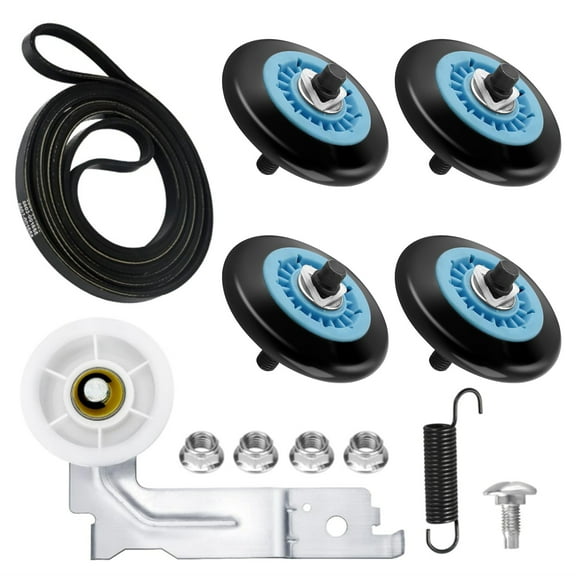 Beaquicy Upgraded Drum Roller Bearing Dryer Repair Kit DC97-16782A 6602-00165 Belt DC93-00634A Idler Pulley