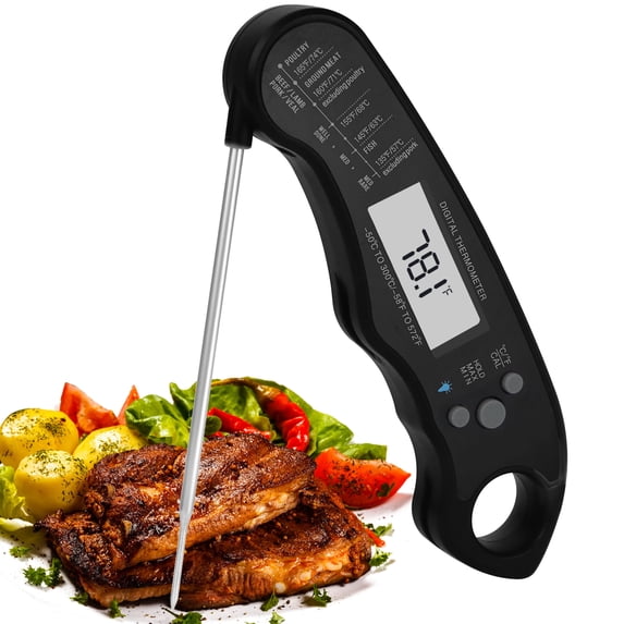 Beaquicy Instant Read Meat Thermometer Waterproof with Magnet,and Stainless Steel Probe for Kitchen Cooking
