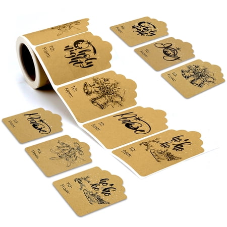 Beaquicy Christmas Stickers 120 Labels Christmas Name Tags Stickers Decorative Gift Decals Present Labels