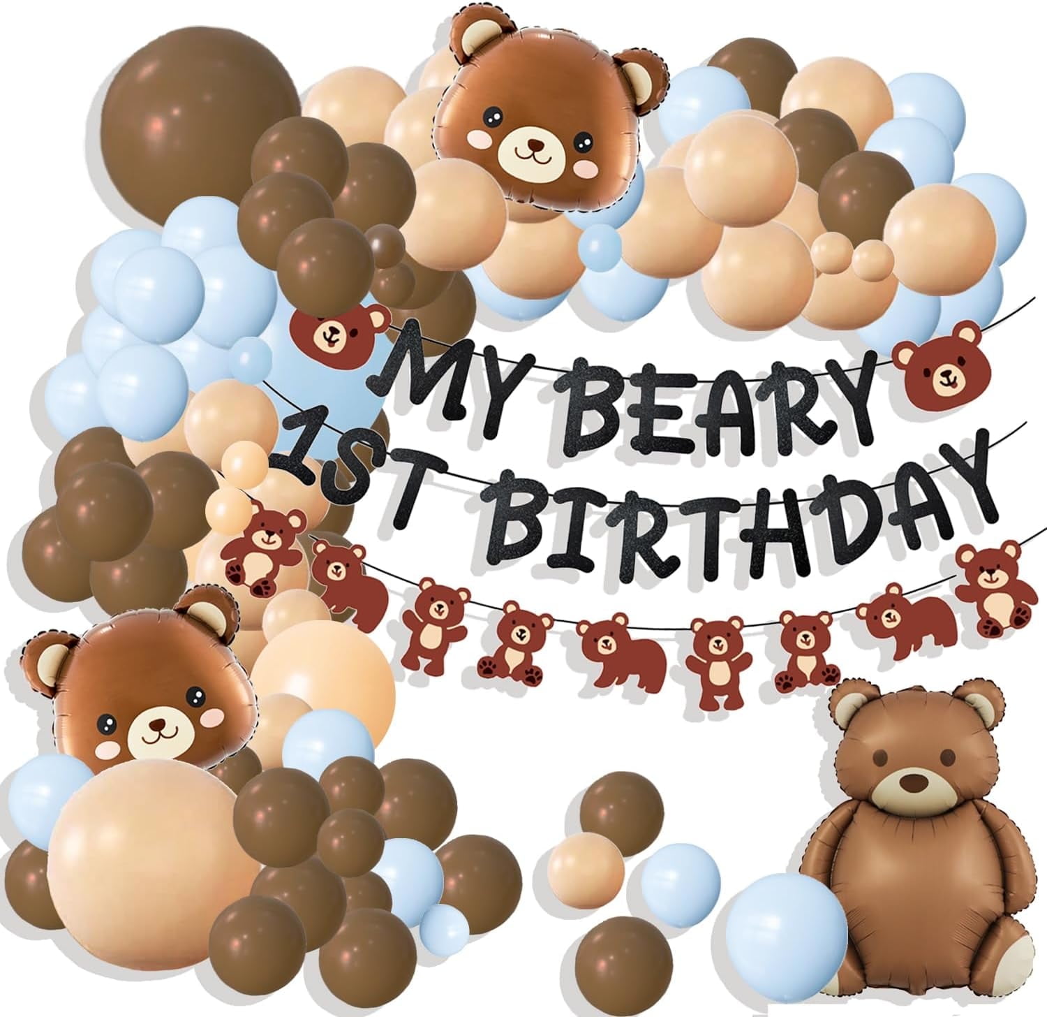 Bear 1st First Birthday Decorations for Boy, First Birthday Decoration ...
