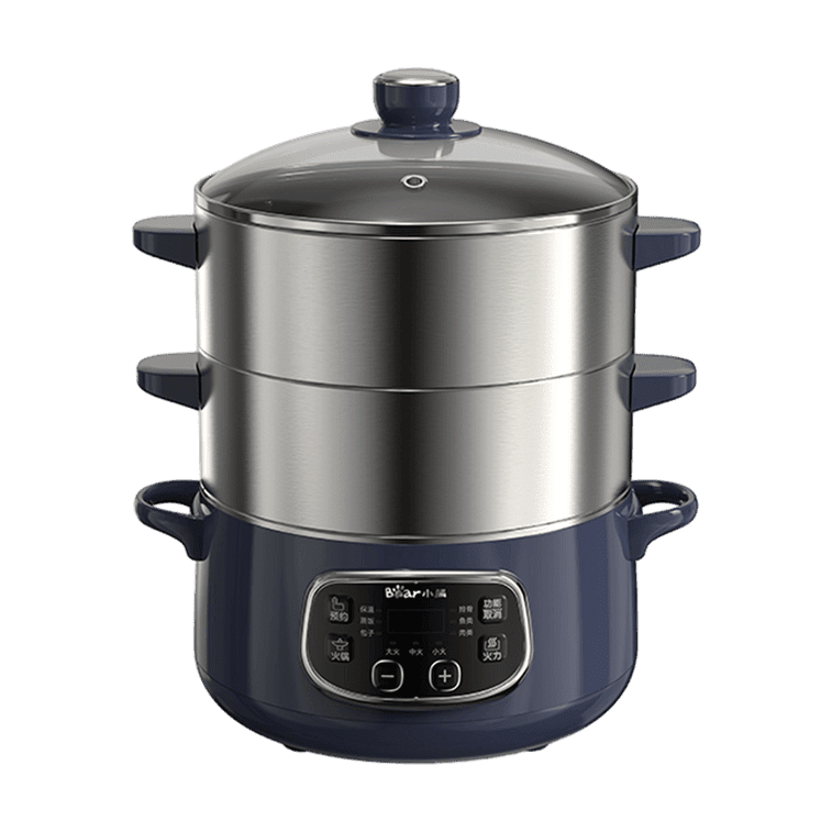 Bear 3-Tiered Preset Timer Electric Food Steamer 24cm, 1.7L