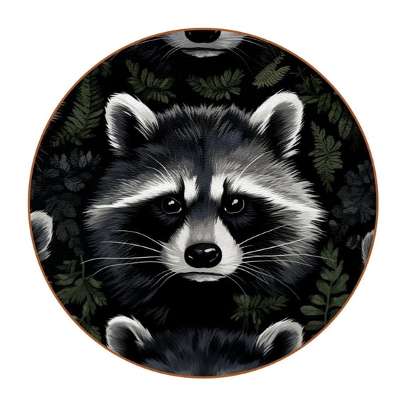 Bear 6PCS Round Microfiber Leather Coasters 11x11 cm/4.3x4.3 in - Set of 6 Drink Coasters for Home and Office - Heat Coaster Set for Cups and Mugs